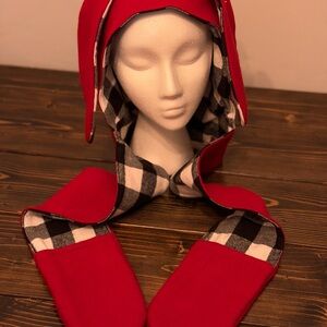 Red Checkered Kids Winter Hat